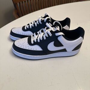 Nike Men's Court Vision Low Black and White Sneakers